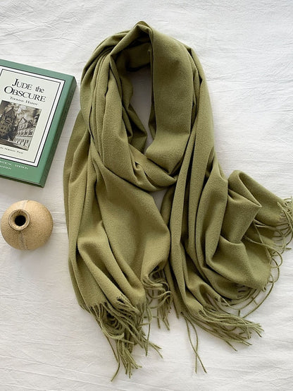 Shawls & Wraps Party Black Scarf Pure Color / Basic / Green / Khaki / Fall / Winter for Women