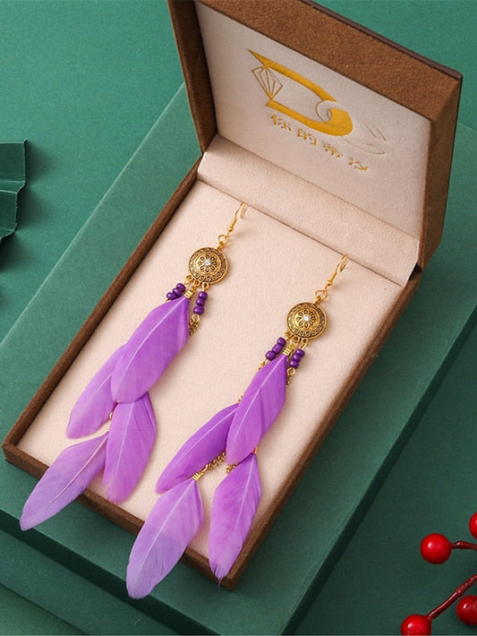 Earrings Archaistic Street Feather Earring for Women