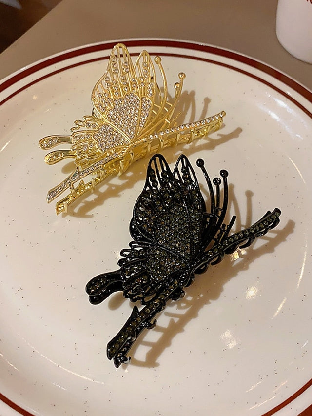 2 pcs Claw Clips Metal Hair Clips 4.3 Gold Hair Clips for Women Non Slip Cute Hair Claw Clip Fashion Hair Shark Hair Clip Metal Hair Claw Clip 1PCS Bell Orchids Pearl Tassel Fashion Nonslip Hair Clips for Women