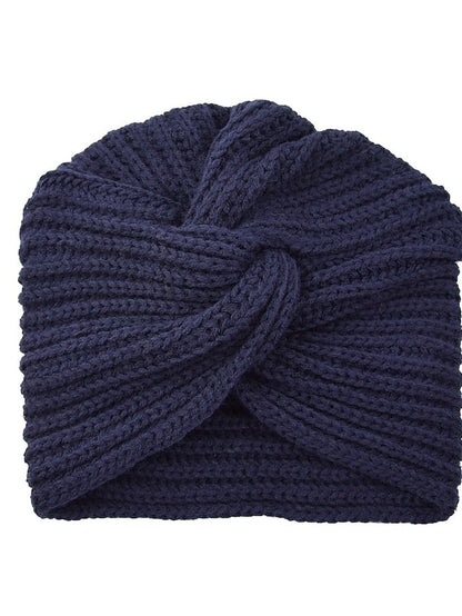 Muslim Inner Hijab Caps Bohemia Turban Cross Wrap Head Indian Hat Knitting Hijab Bonnet Turbante Cap for Women Wear for Women
