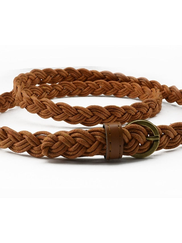 Skinny Belt Party Street Dailywear Daily Black White Belt Pure Color Fabric Brown  Fall Winter Spring for Women