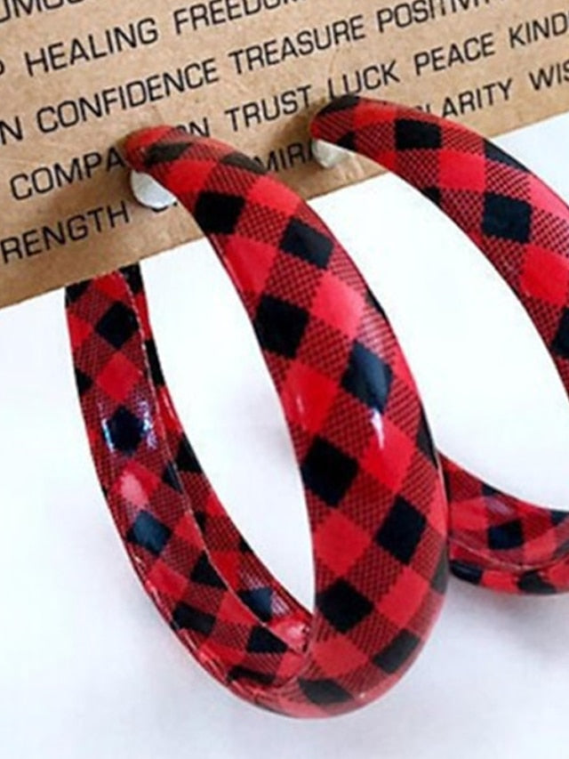 Earrings Casual Street Plaid Earring for Women
