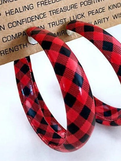 Earrings Casual Street Plaid Earring for Women