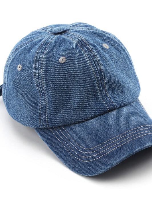 1pcs Summer Cap Women Ponytail Baseball Hat Fashion Hats Men Solid Denim Baseball Cap Cotton Outdoor Simple Visor Jeans Cap for Women