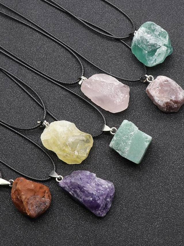 Europe And The United States New Original Stone Pendant Multi-Color Agate Stone Necklace for Women