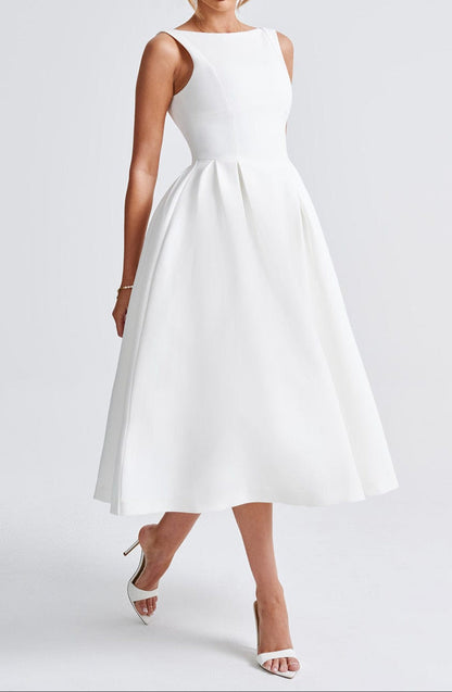Alejandra Midi Dress-Ivory