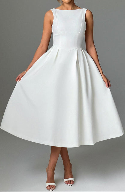 Alejandra Midi Dress-Ivory