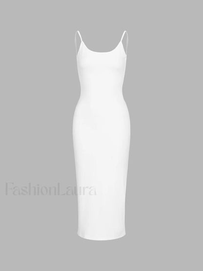 Classic Open Graceful Back Midi Dress