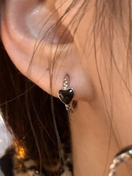 1 Pair Earrings Huggie Earrings For Daily Prom Date Alloy Heart Sweet Heart for Women