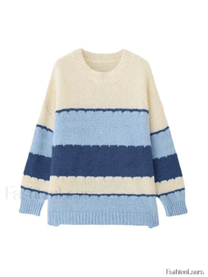 Color Block Striped Sweater