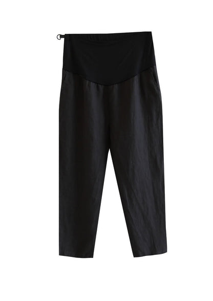 Pregnant Women Casual Solid Color Cotton And Linen Thin Wide-Leg Pants