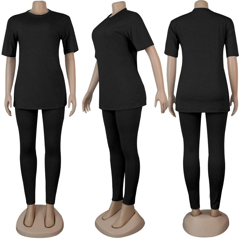 Two Piece Pants Set Women T Shirt Top And Pants Casual Sport Set