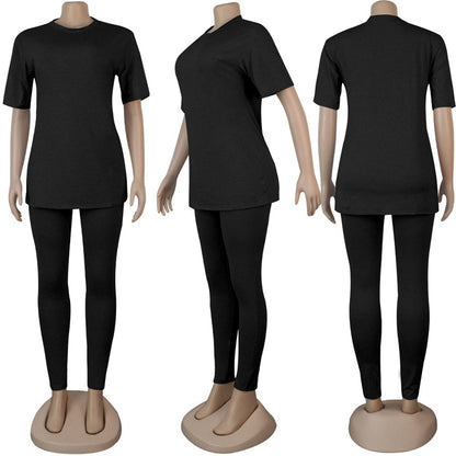 Two Piece Pants Set Women T Shirt Top And Pants Casual Sport Set