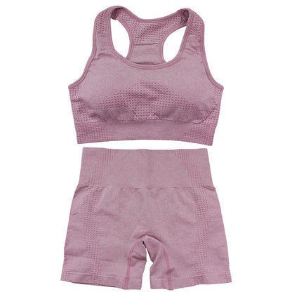 Conjunto deportivo de 2 piezas para mujer, informal, ajustado, de color sólido, con cuello en U, sin mangas y pantalones cortos