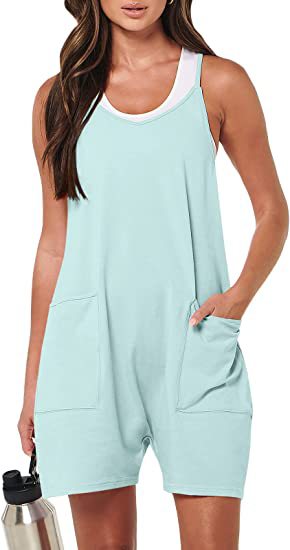 Summer Women Casual Pocket Strap Rompers