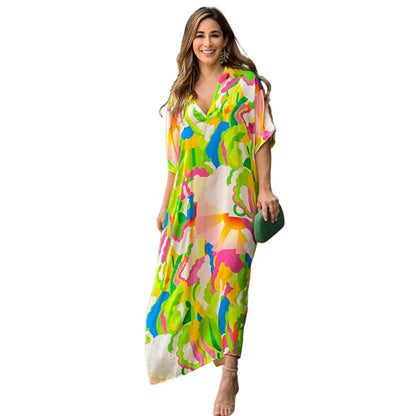 Women'S Casual Painted Print Loose Dress