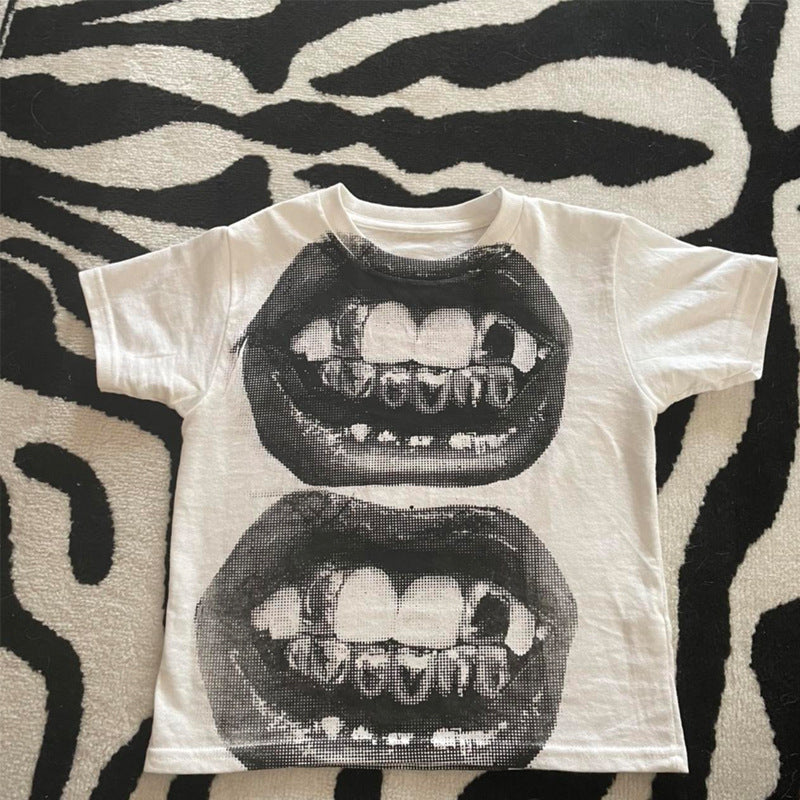 Women Fashion Casual Printed Short-Sleeve T-Shirt