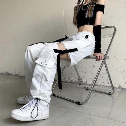 Women Casual Loose Detachable Straight Pants