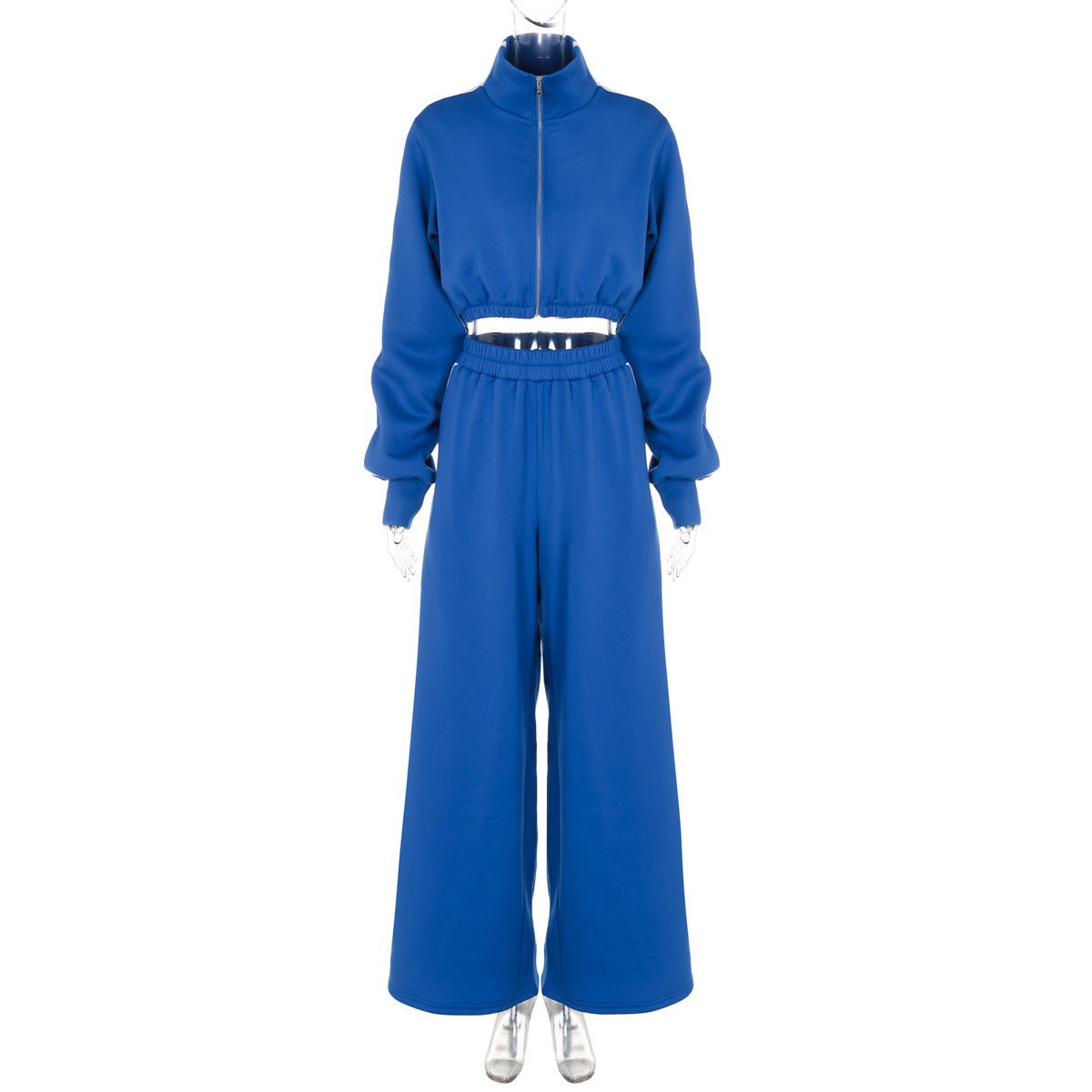Women Fashion Casual Long Sleeve Top And Wide Leg Pants Sport Set