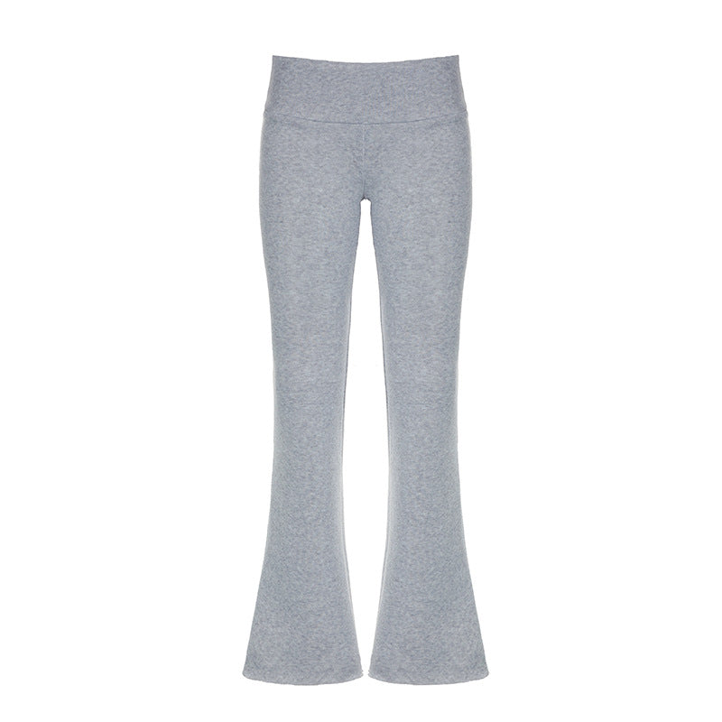 Women Basic Solid Color High Waist Sports Casual Sweat Pants
