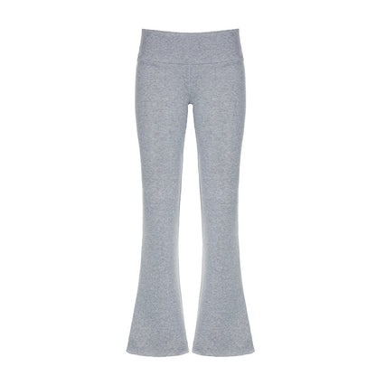 Women Basic Solid Color High Waist Sports Casual Sweat Pants