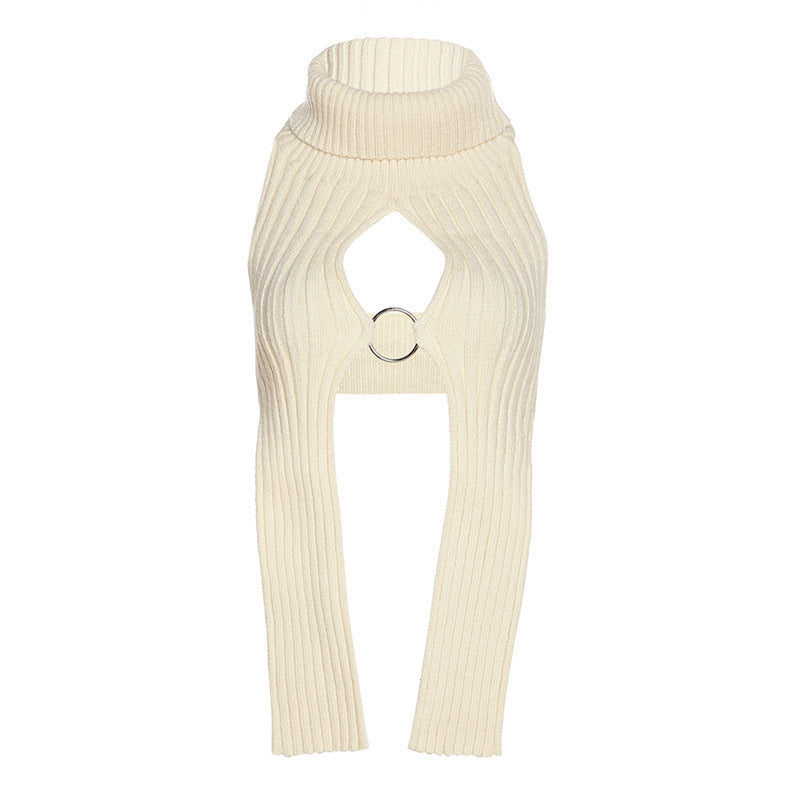 Fashion Women'S Solid Color Knitted Hollow Sleeveless Solid Color Slim Fit Casual Tops