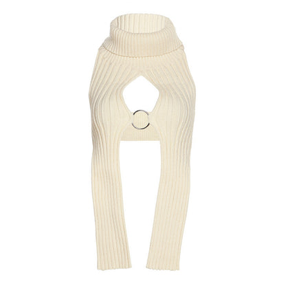 Fashion Women'S Solid Color Knitted Hollow Sleeveless Solid Color Slim Fit Casual Tops