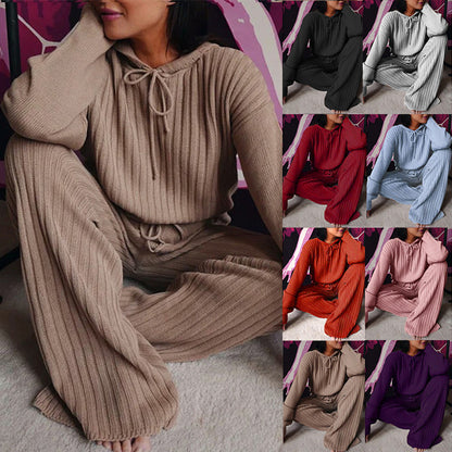 Women Long Sleeve Loose Hooded Casual Suit