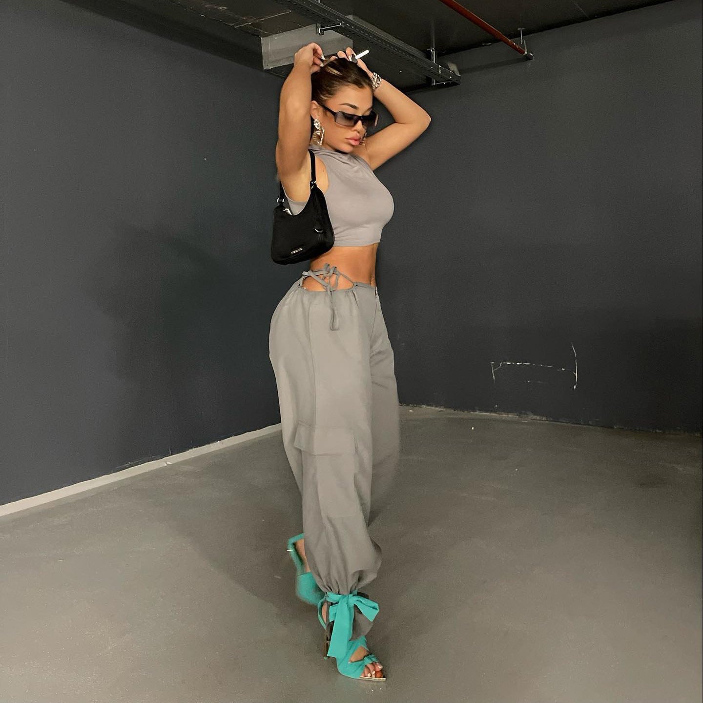 Women Fashion Casual Solid Color Loose Pants