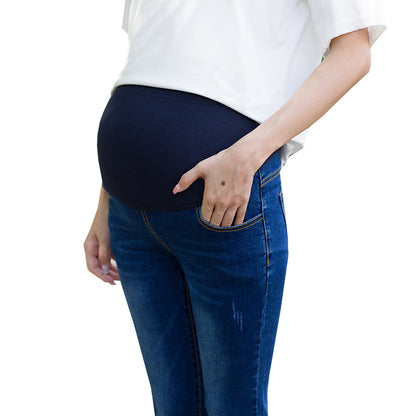 Vaqueros ajustados elásticos de maternidad con soporte abdominal para mujeres embarazadas