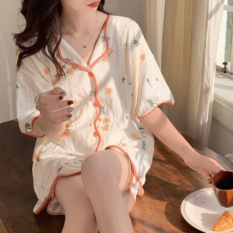 Conjunto de pijama informal de manga corta y pantalones cortos para mujer