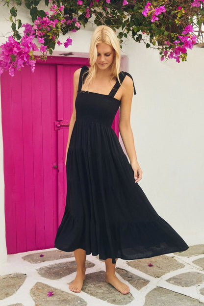 Vestido casual sin mangas con estampado y espalda descubierta para mujer