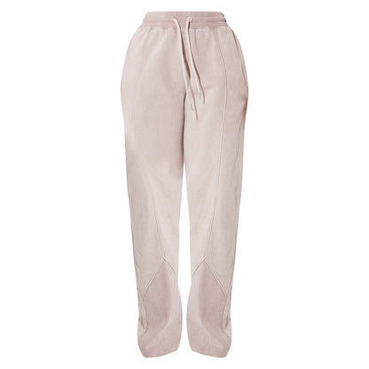 Women Fashion Casual Solid Color Drawstring Pants