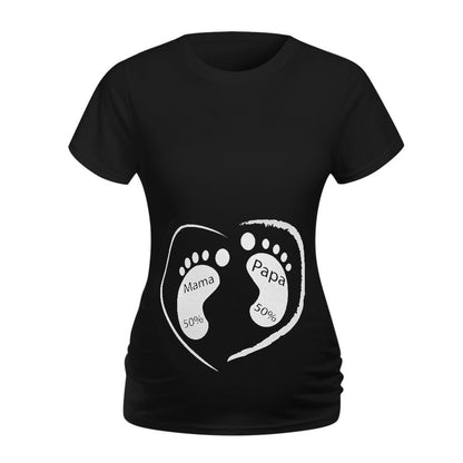 Pregnant Women Casual Printed Round Neck Short-Sleeve T-Shirt