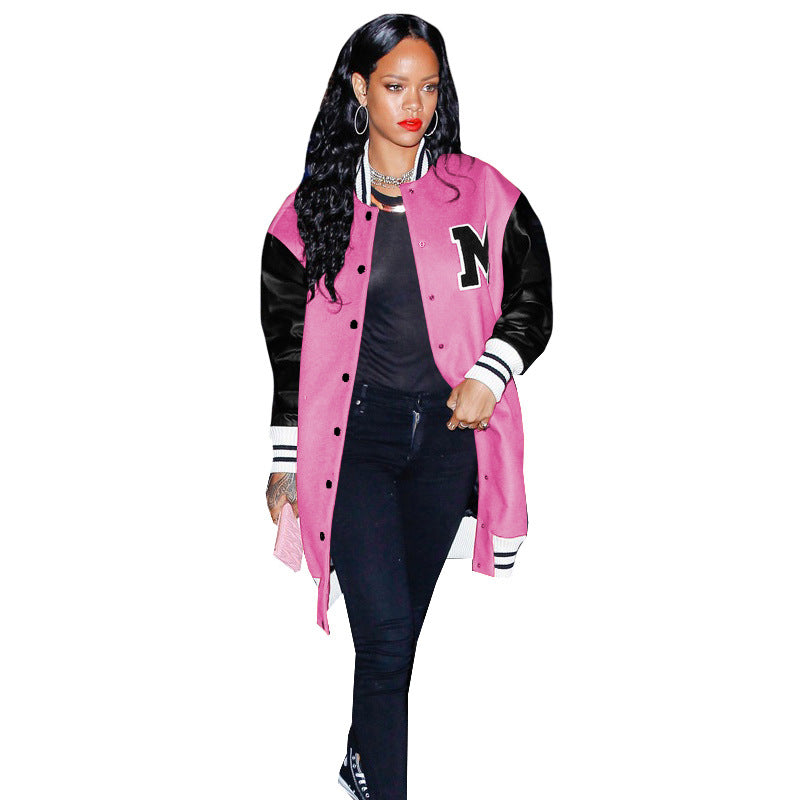Chaqueta de béisbol informal de moda para mujer