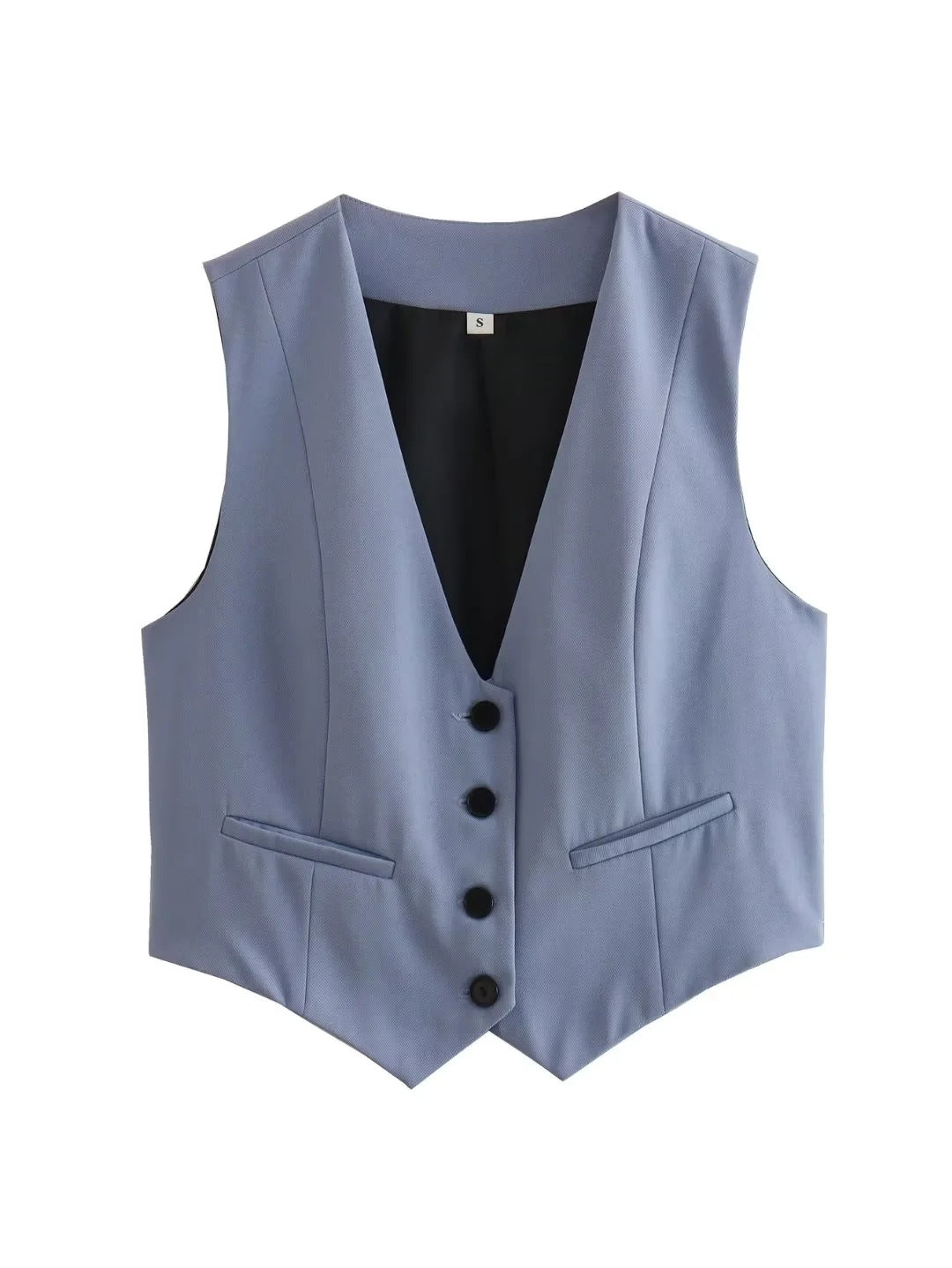 Chaleco informal de verano para mujer, ajustado, de color liso, sin mangas