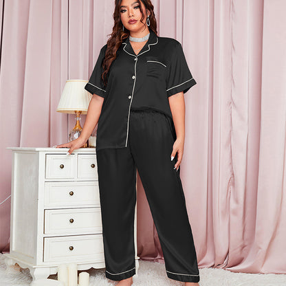Conjunto de pijama informal de dos piezas de moda para mujer de talla grande