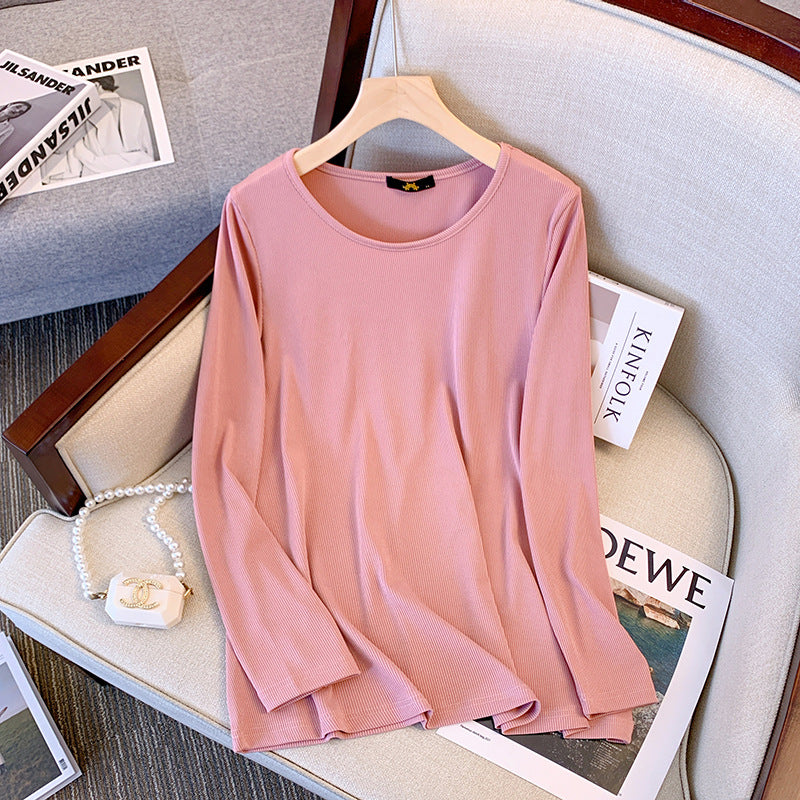 Blusa básica informal sencilla de color liso para mujer, talla grande