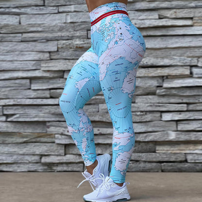 Leggings de yoga con estampado casual para mujer