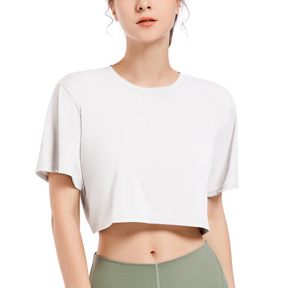 Women Casual Ice Silk Quick-Drying Short-Sleeve Loose Sports T-Shirt
