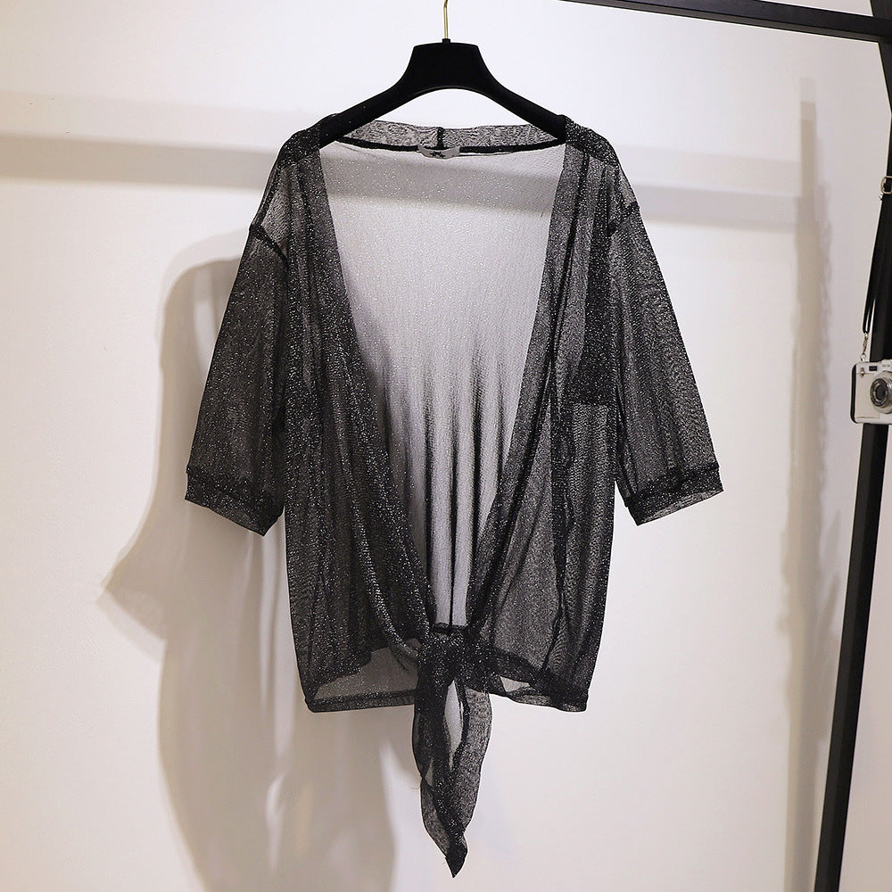 Chaqueta tipo cárdigan informal con tirantes y perspectiva de talla grande para mujer
