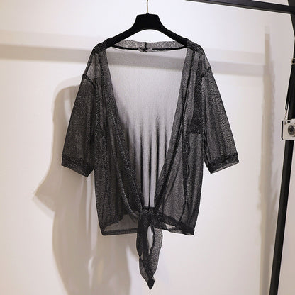 Chaqueta tipo cárdigan informal con tirantes y perspectiva de talla grande para mujer
