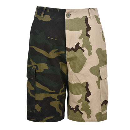 Women Summer Personality Camouflage Matching Color Loose Casual Shorts