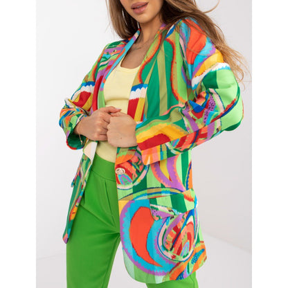 Chaqueta de traje con estampado multicolor informal a la moda para mujer