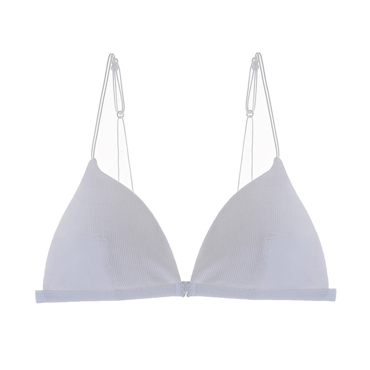 3 Pcs/Set Women Basic Casual Rib Knit Solid Color Bra