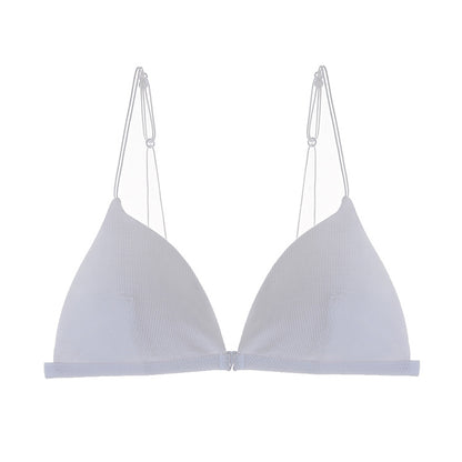 3 Pcs/Set Women Basic Casual Rib Knit Solid Color Bra