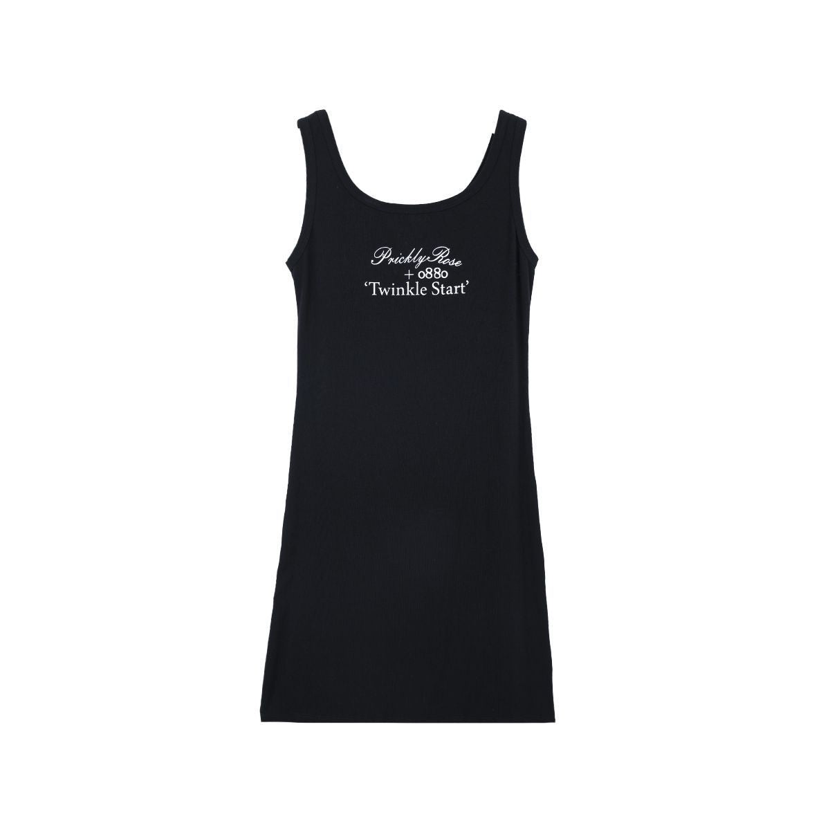 Vestido mini informal sencillo con cuello en U y estampado de letras para mujer