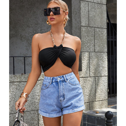 Women Fashion Casual Summer Basic Denim Shorts