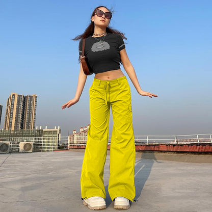 Women Fashion Casual Solid Color Micro-Pants