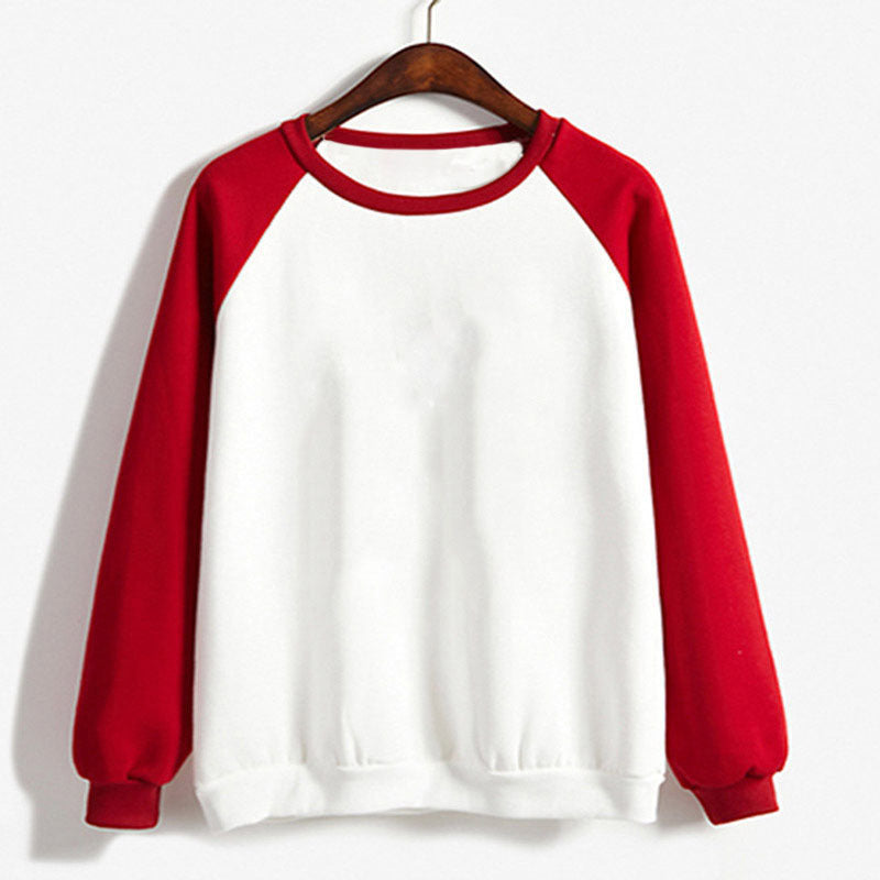 Sudadera informal de manga larga con cuello redondo y bloques de color a la moda para mujer